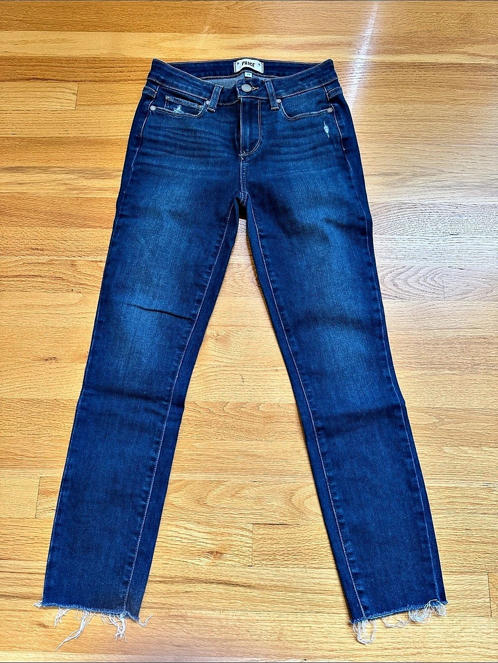 Paige Verdugo Crop Skinny Jeans Blue Waist 26